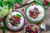 Pavlova with mixed berries