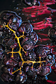 Close up of roasted red grapes