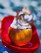 Apples topped with meringue