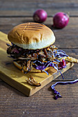 Burger with pulled pork