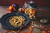 Cashew nuts with a dukkah spice mixture for Christmas