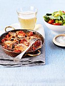 Tomato gratin with mushrooms