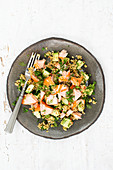 Super salmon salad with freekeh and avocado