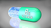 Vitamin B5 capsule, illustration