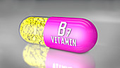 Vitamin B7 capsule, illustration