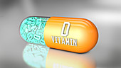 Vitamin D capsule, illustration