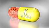 Vitamin K capsule, illustration