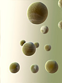 Floating spheres, illustration