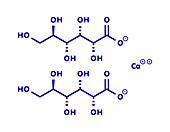 Calcium gluconate drug, molecular model