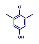 Chloroxylenol antiseptic, molecular model