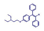 Clomifene ovulation inducing drug, molecular model