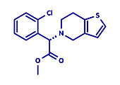 Clopidogrel antiplatelet agent, molecular model