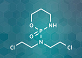 Cyclophosphamide chemotherapy drug, molecular model