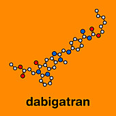 Dabigatran anticoagulant drug, molecular model