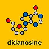 Didanosine HIV drug, molecular model
