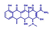 Doxycycline antibiotic drug, molecular model