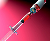 Filling syringe, illustration