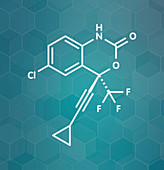 Efavirenz HIV drug, molecular model