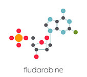 Fludarabine blood cancer drug, molecular model