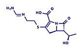 Imipenem antibiotic drug, molecular model