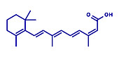 Isotretinoin acne drug, molecular model
