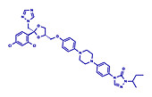 Itraconazole antifungal drug, molecular model