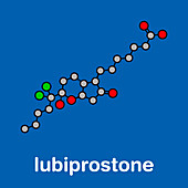 Lubiprostone chronic constipation drug, molecular model
