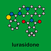 Lurasidone atypical antipsychotic drug, molecular model