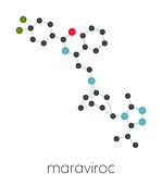 Maraviroc HIV drug, molecular model