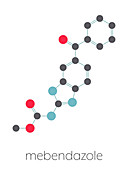 Mebendazole anthelmintic drug, molecular model