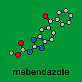 Mebendazole anthelmintic drug, molecular model