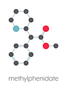 Methylphenidate ADHD drug, molecular model