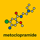 Metoclopramide nausea and vomiting drug, molecular model