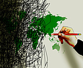 Global destruction, conceptual illustration