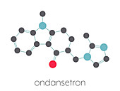 Ondansetron nausea and vomiting drug, molecular model