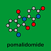 Pomalidomide multiple myeloma drug, molecular model