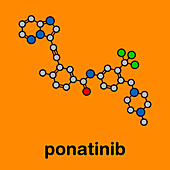 Ponatinib cancer drug, molecular model