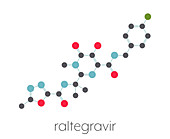 Raltegravir HIV drug, molecular model