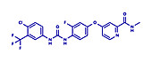 Regorafenib cancer drug, molecular model