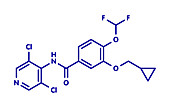Roflumilast COPD drug, molecular model