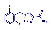 Rufinamide seizure drug, molecular model