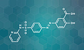 Sulfasalazine drug, molecular model