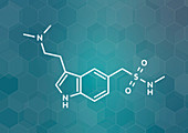 Sumatriptan migraine drug, molecular model