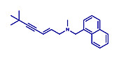 Terbinafine antifungal drug, molecular model