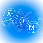 Chemical elements atom, illustration