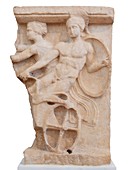Hoplite and charioteer votive relief.