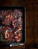 Chilli-chocolate baked ribs