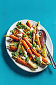 Roasted carrots and sweet potato