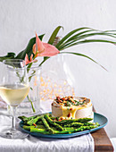 Baked camembert with asparagus dippers