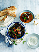 A Bowl of Mussels in tomato sauce